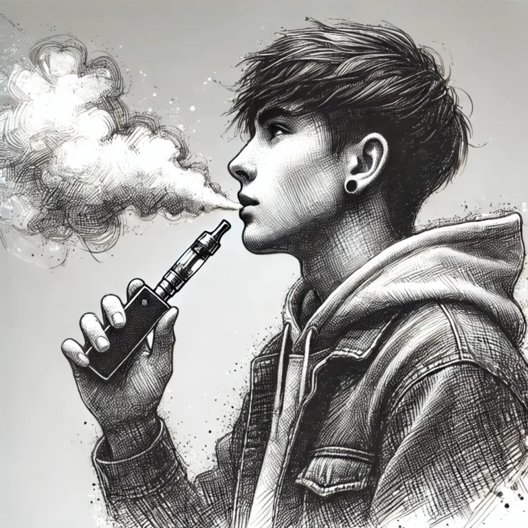 młody człowiek palący e papierosy